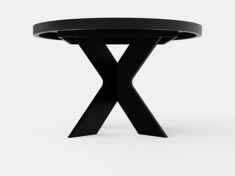Telma Extensionable Dining Table Around Black 3D Model
