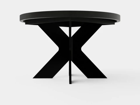 Telma Extensionable Dining Table Around Black 3D Model