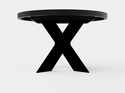 Telma Extensionable Dining Table Around Black Model 3D