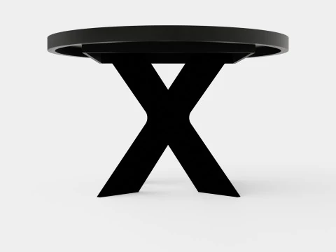 Telma Extensionable Dining Table Around Black 3D Model