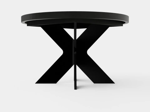 Telma Extensionable Dining Table Around Black 3D Model