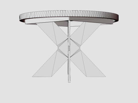 Telma Extensionable Dining Table Around Black Model 3D