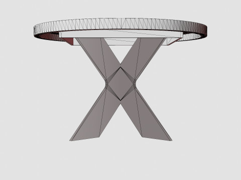 Telma Extensionable Dining Table Around Black Model 3D