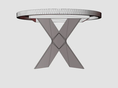 Telma Extensionable Dining Table Around Black 3D Model