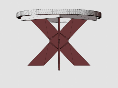Telma Extensionable Dining Table Around Black Model 3D