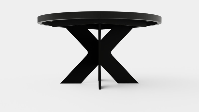 Telma Extensionable Dining Table Around Black 3D Model .c4d .max .obj .3ds .fbx .stl .blend 