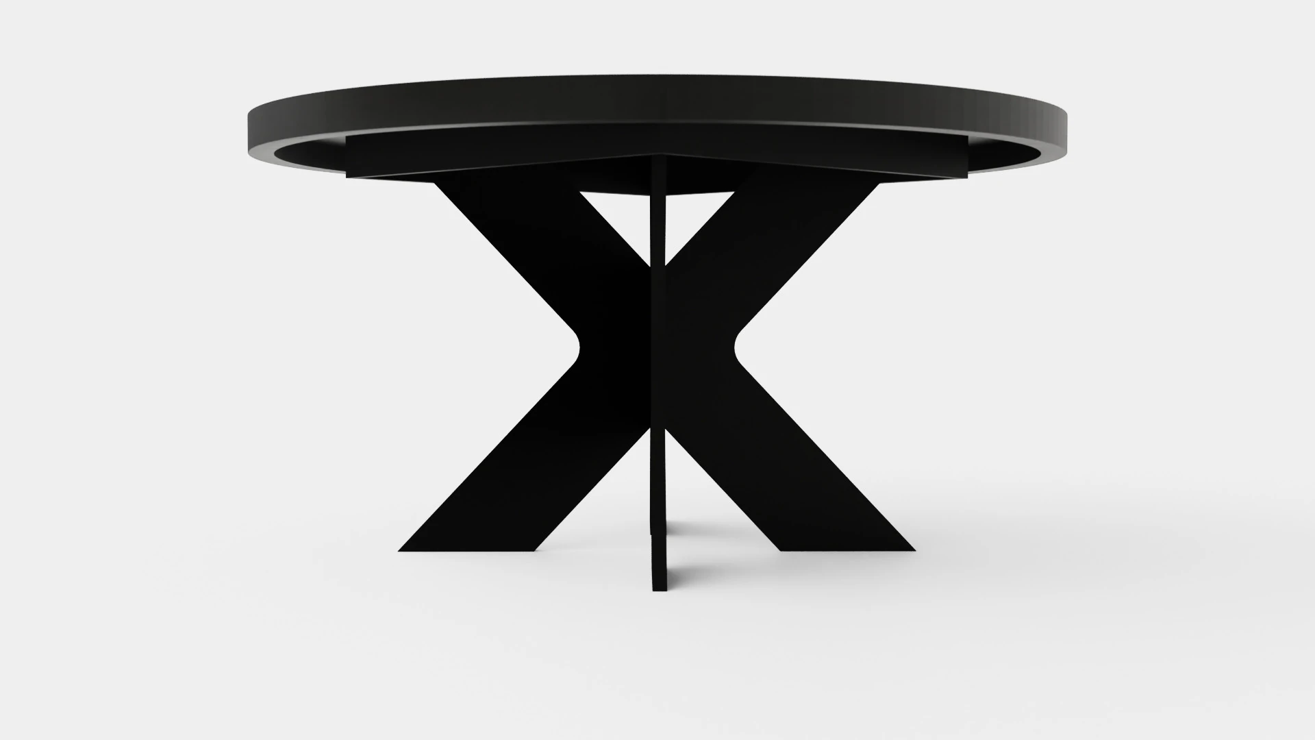 Telma Extensionable Dining Table Around Black 3D Model .c4d .max .obj .3ds .fbx .stl .blend 