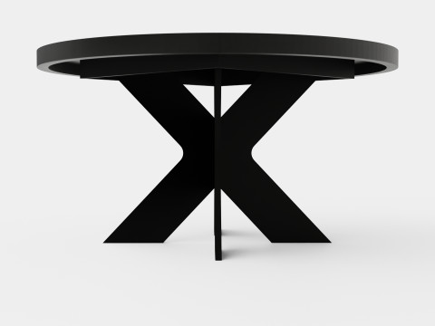 Telma Extensionable Dining Table Around Black 3D Model