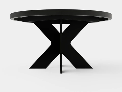 Table &agrave; manger extensible Telma autour du noir Modèle 3D