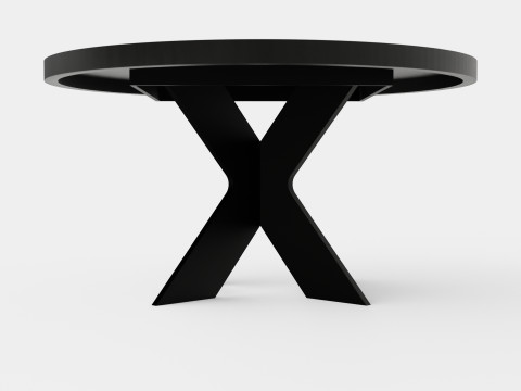 Telma Extensionable Dining Table Around Black 3D Model