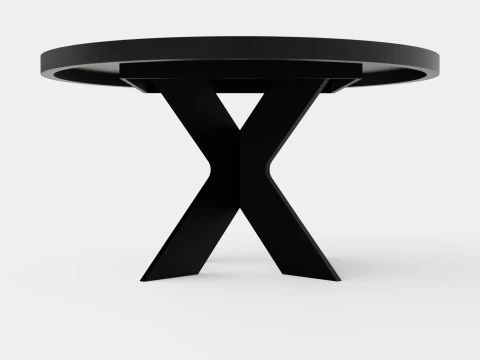 Telma Extensionable Dining Table Around Black 3D Model