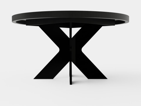 Telma Extensionable Dining Table Around Black 3D Model