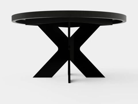Telma Extensionable Dining Table Around Black 3D Model