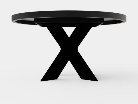 Telma Extensionable Dining Table Around Black 3D Model