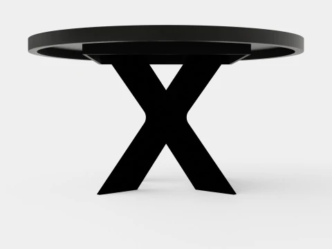 Telma Extensionable Dining Table Around Black 3D Model