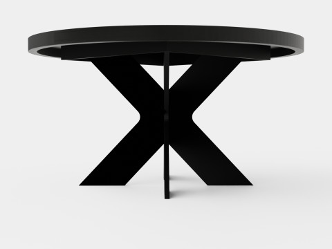 Telma Extensionable Dining Table Around Black 3D Model