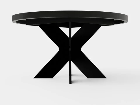 Telma Extensionable Dining Table Around Black 3D Model