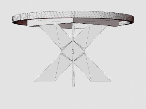 Telma Extensionable Dining Table Around Black 3D Model