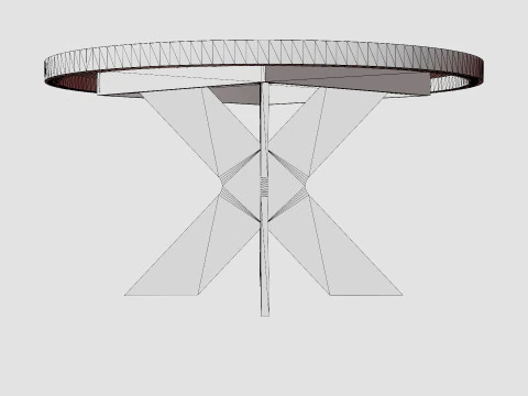 Telma Extensionable Dining Table Around Black 3D Model