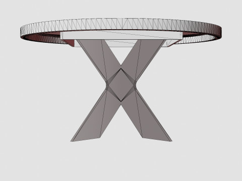 Telma Extensionable Dining Table Around Black 3D Model