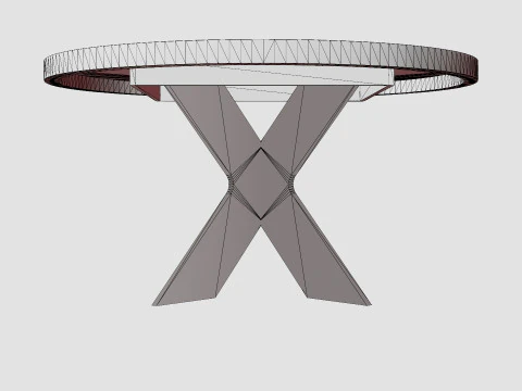 Telma Extensionable Dining Table Around Black 3D Model