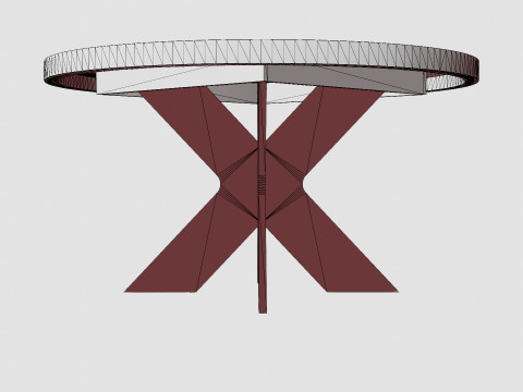 Telma Extensionable Dining Table Around Black 3D Model