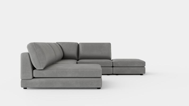The Arken Module Corner Sofa With Divan Reversible Velvet Dark Gray 3D Model .c4d .max .obj .3ds .fbx .stl .blend