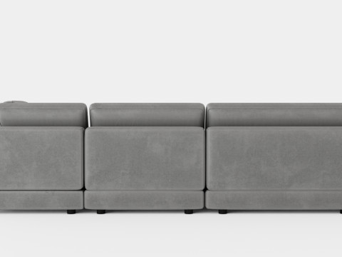 The Arken Module Corner Sofa With Divan Reversible Velvet Dark Gray 3D Model