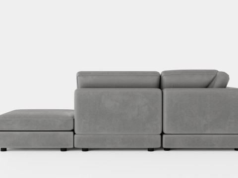 The Arken Module Corner Sofa With Divan Reversible Velvet Dark Gray 3D Model