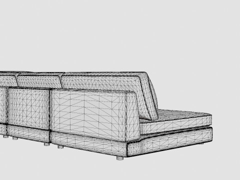 The Arken Module Corner Sofa With Divan Reversible Velvet Dark Gray 3D Model