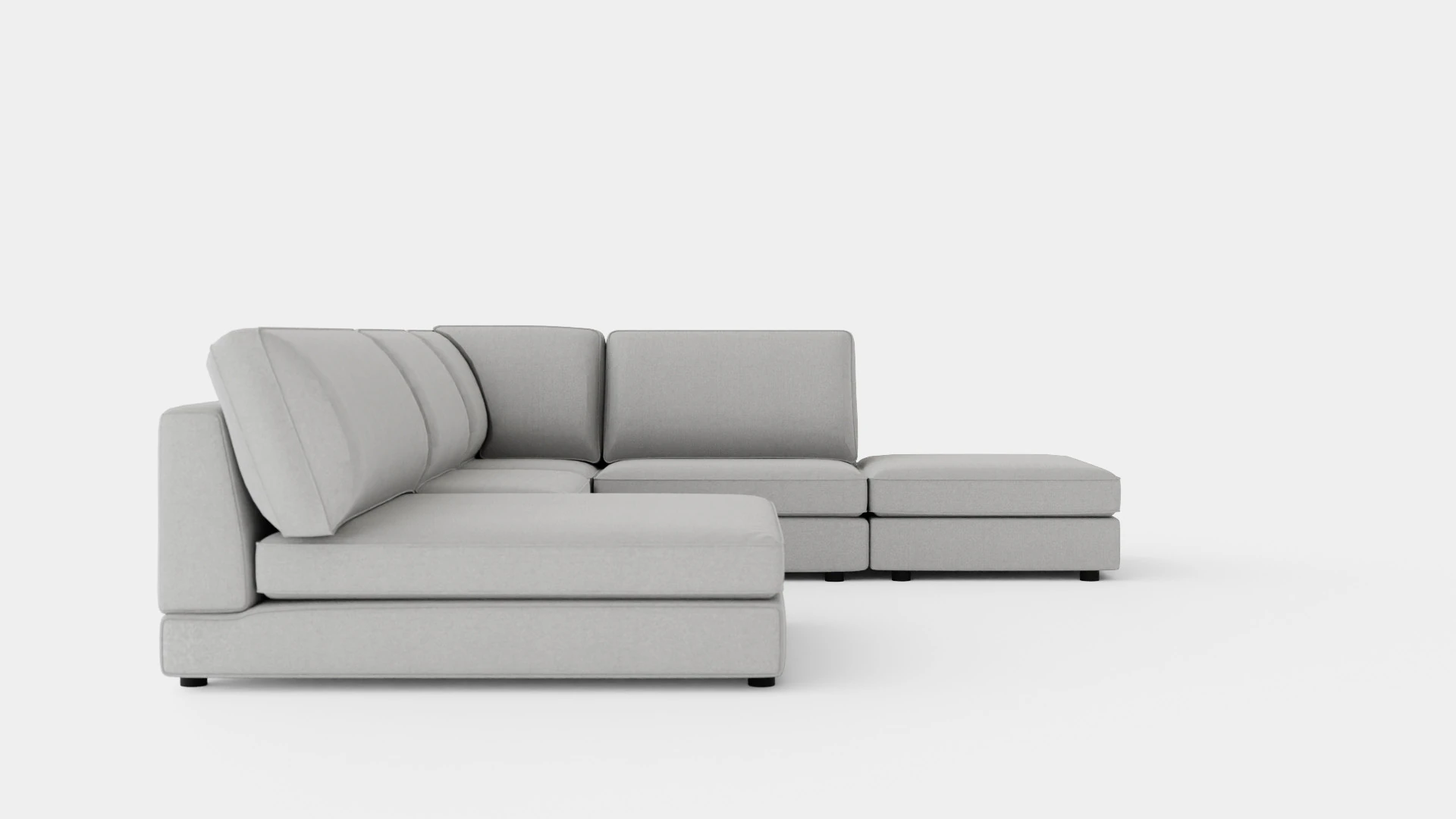The Arken Module Corner Sofa With Divan Reversible Velvet Light Gray 3D Model .c4d .max .obj .3ds .fbx .stl .blend 