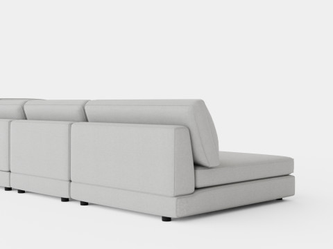 The Arken Module Corner Sofa With Divan Reversible Velvet Light Gray Model 3D