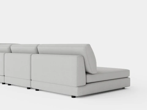 The Arken Module Corner Sofa With Divan Reversible Velvet Light Gray 3D Model