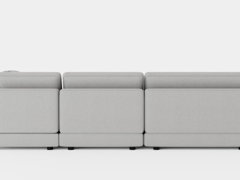 The Arken Module Corner Sofa With Divan Reversible Velvet Light Gray Model 3D