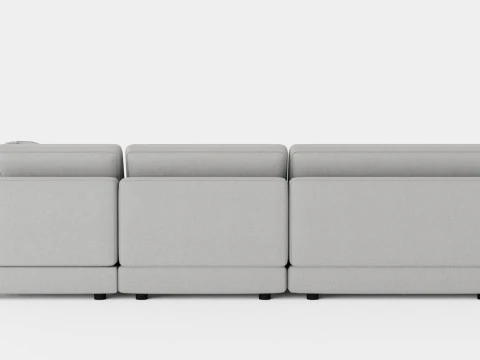 The Arken Module Corner Sofa With Divan Reversible Velvet Light Gray 3D Model