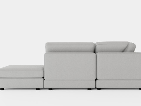 The Arken Module Corner Sofa With Divan Reversible Velvet Light Gray Model 3D