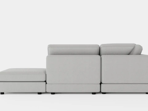 The Arken Module Corner Sofa With Divan Reversible Velvet Light Gray 3D Model