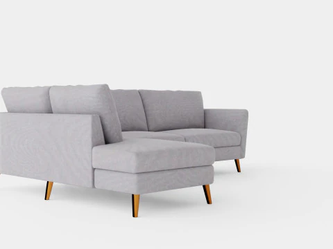 Trend Sofa 3 Seater With Chaise Lounge Left Light Gray 3D Model