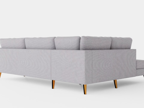 Trend Sofa 3 Seater With Chaise Lounge Left Light Gray Modelo 3D