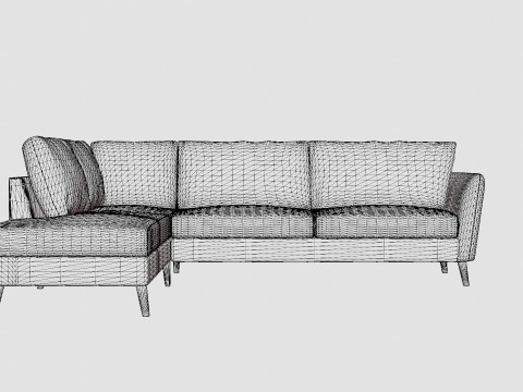 Trend Sofa 3 Seater With Chaise Lounge Left Light Gray Modelo 3D
