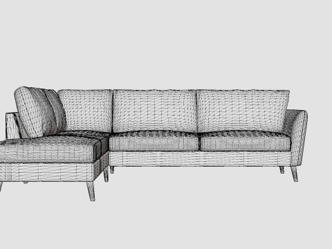 Trend Sofa 3 Seater With Chaise Lounge Left Light Gray 3D Model