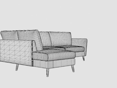 Trend Sofa 3 Seater With Chaise Lounge Left Light Gray 3D Model