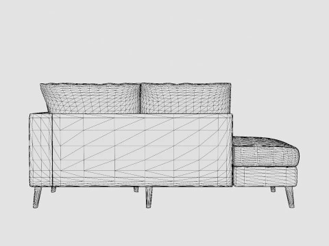 Trend Sofa 3 Seater With Chaise Lounge Left Light Gray 3D Model