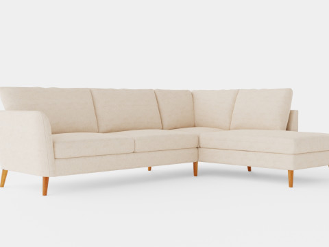 Trend Sofa 3 Seater With Chaise Lounge Right Beige 3D Model