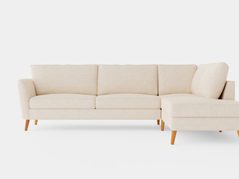 Trend Sofa 3 Seater With Chaise Lounge Right Beige Model 3D