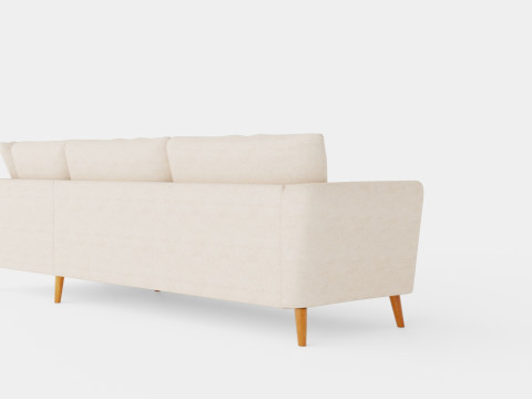 Trend Sofa 3 Seater With Chaise Lounge Right Beige Model 3D