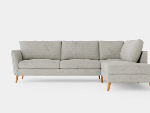 Trend Sofa 3 Seater With Chaise Lounge Right Light Gray 3D Model