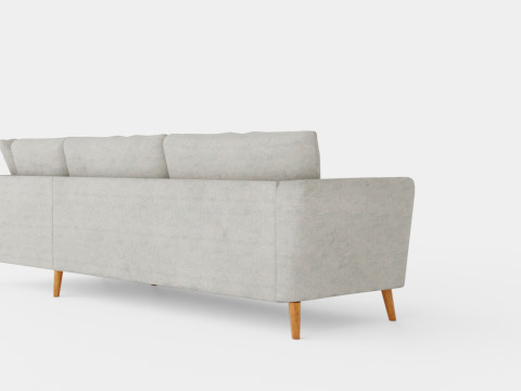 Trend Sofa 3 Seater With Chaise Lounge Right Light Gray 3D Model