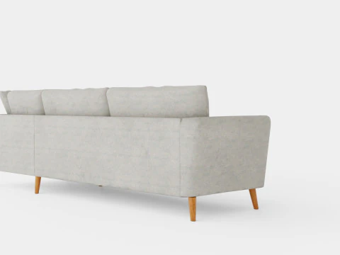 Trend Sofa 3 Seater With Chaise Lounge Right Light Gray 3D Model