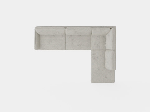 Trend Sofa 3 Seater With Chaise Lounge Right Light Gray 3D Model